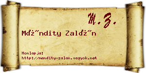 Mándity Zalán névjegykártya